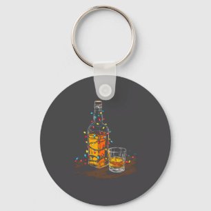 Funny Whiskey Christmas Graphics Lights Lover Long Keychain