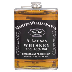 Funny Whiskey Custom Birthday Vintage Typography Hip Flask