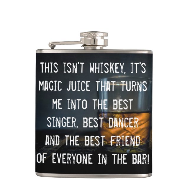 Funny Whiskey Drinkers Slogan Hip Flask (Front)