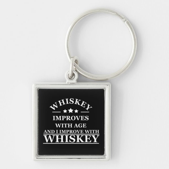 funny whiskey quote  keychain (Front)