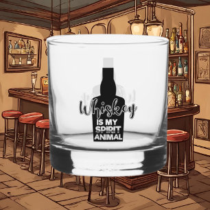 Funny whiskey spirit animal whiskey glass