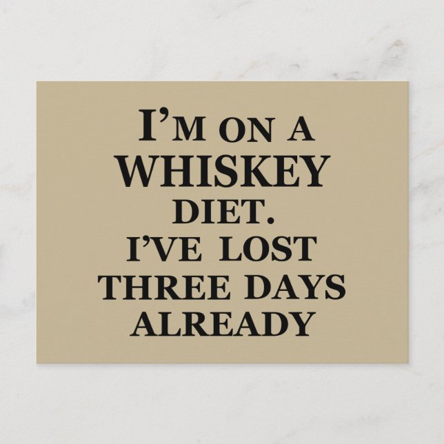 Funny whisky quotes humour whiskey sayings postcard (Front)