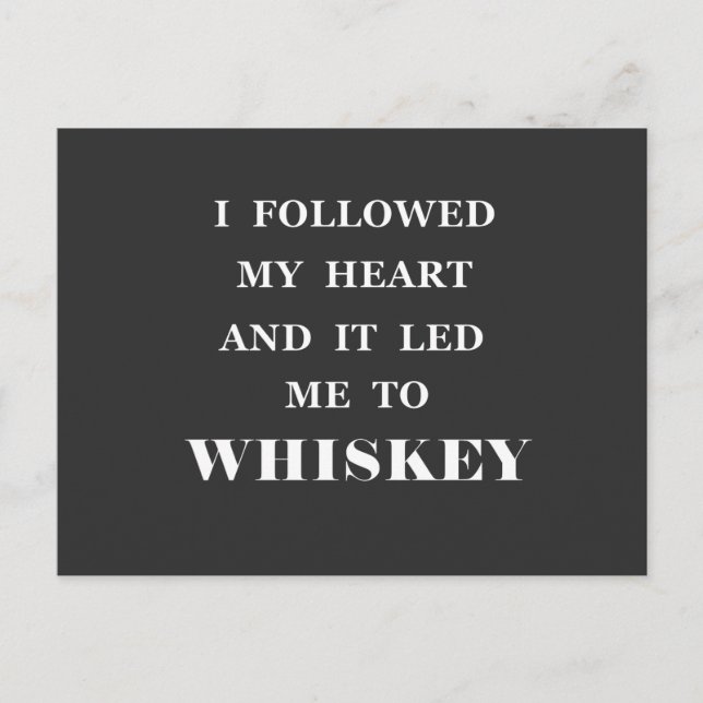 Funny whisky quotes humour whiskey sayings postcard (Front)