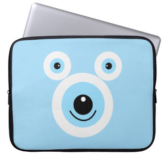 Funny white bear face laptop sleeve