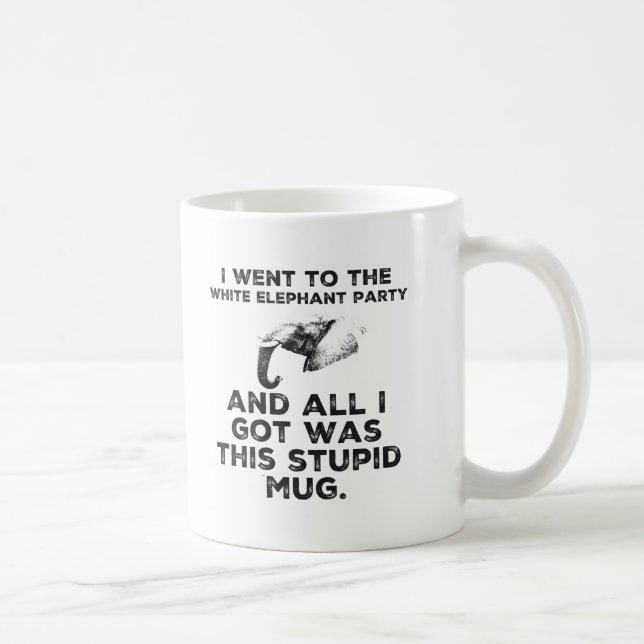 Funny White Elephant Christmas Party Design  Coffee Mug (Right)