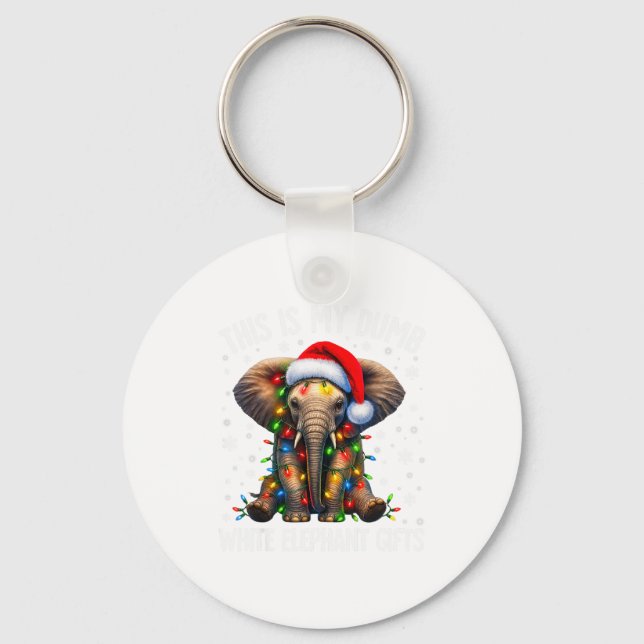 Funny White Elephant For Adults Pjs Under 15 20  Keychain (Front)