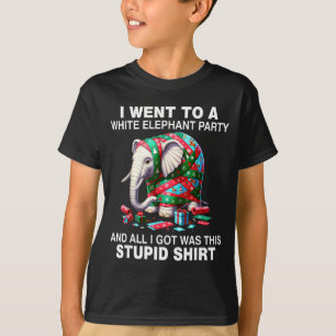 Funny White Elephant Gift Wrapped Elephant Dumb  T-Shirt