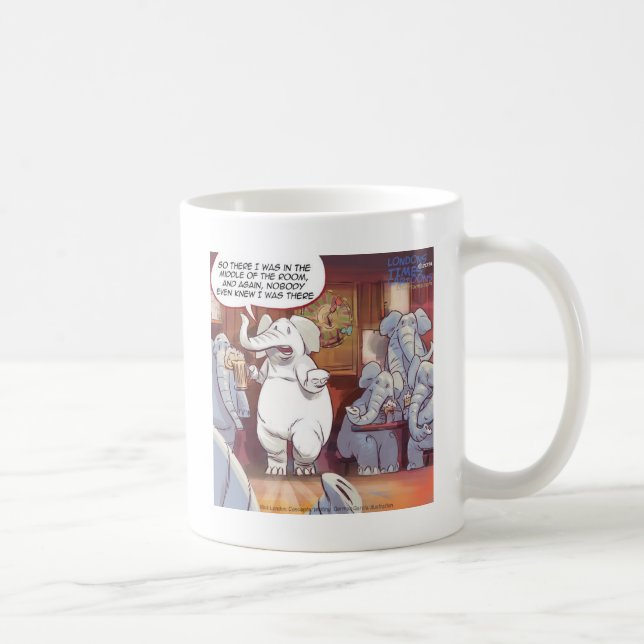 Funny White Elephant In The Room Coffee Mug (Right)