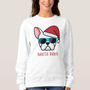 Funny White Frenchie Santa Paws Christmas Sweatshirt