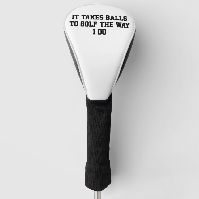 Funny White Men Golf Head Cover (Front)
