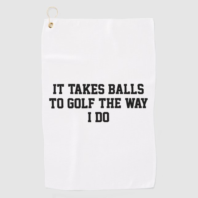 Funny White Men Golf Towel (Front)