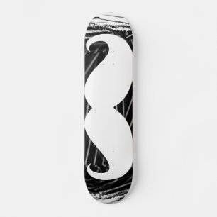 Funny white moustache skateboard