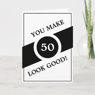 Funny White Personalized Brother 50th Birthday Card