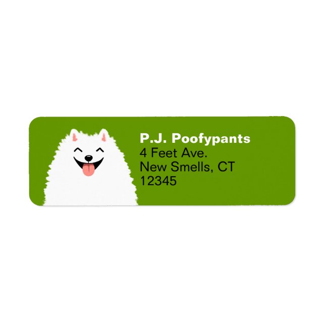 Funny White Pomeranian Cartoon Chien de retour Adr (Devant)