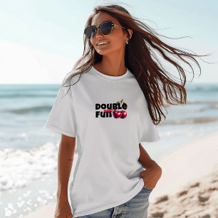 Funny white red cherry vibe slogan mother day T-Shirt