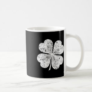 Funny White Shamrock 4-leaf Clover St Patricks Day Coffee Mug