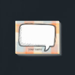 Funny White Talk Bubble Plaid Cream orange blue Post-it Notes<br><div class="desc">A delightful cartoon design on a pastel plaid pattern in cream orange and blue colour for you to send messages.
You can easily insert your name</div>