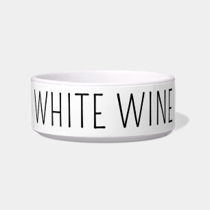 Funny White Wine Dog Ceramic Pet Bowl