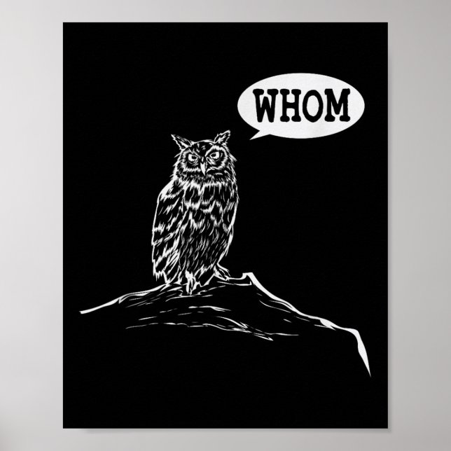 Funny Whom Owl Grammar Englieacher  Poster (Front)