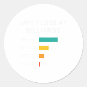 Funny Why I Lose At Billiards Pool And Billiard Pl Classic Round Sticker
