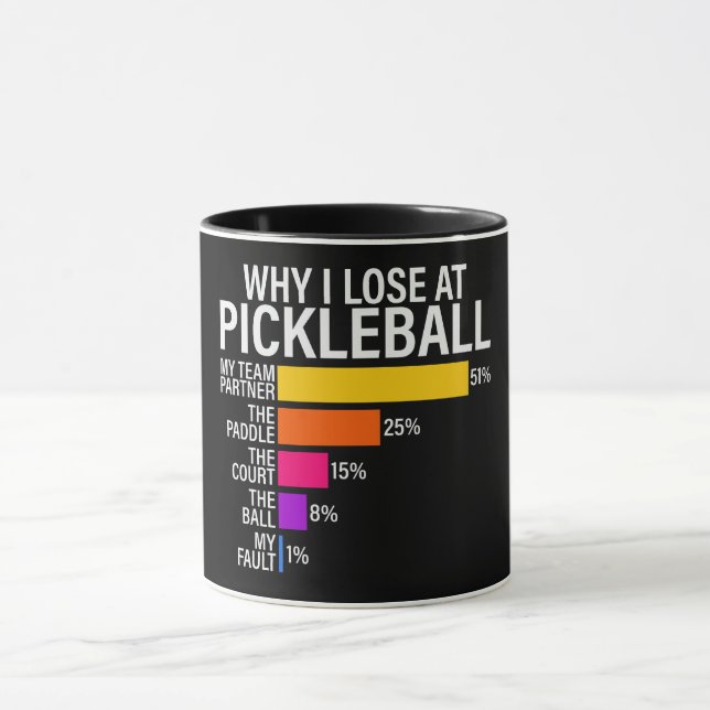 Funny Why I Lose At Pickleball Mug (Center)