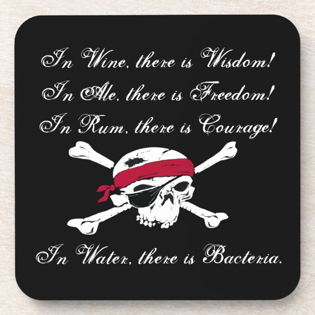 Funny Why Pirates Drink Rum Coaster (Front)