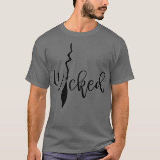 Funny Wicked Happy Halloween Cute Witch Broom Spoo T-Shirt