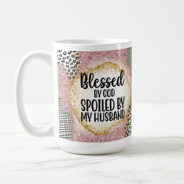 Funny Wife Coffee Mug, Blessed Wife Cup (Left)
