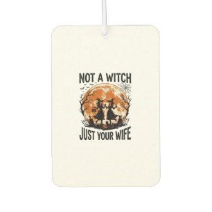Funny Wife Halloween Vintage Witch Moon Design_1 Air Freshener