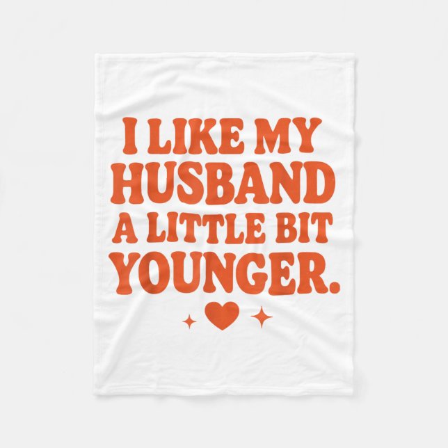 Funny Wife Husband I Like My Husband A Little Bit  Fleece Blanket (Front)