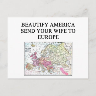 funny wife joke postcard