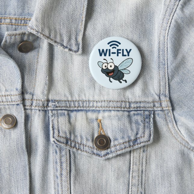 Funny Wifi 2 Inch Round Button (In Situ)