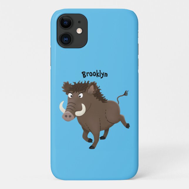 Funny wild boar razorback cartoon illustration  Case-Mate iPhone case (Back)