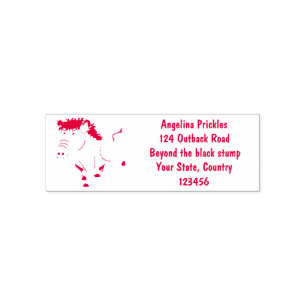 Funny wild boar razorback cartoon illustration self-inking stamp