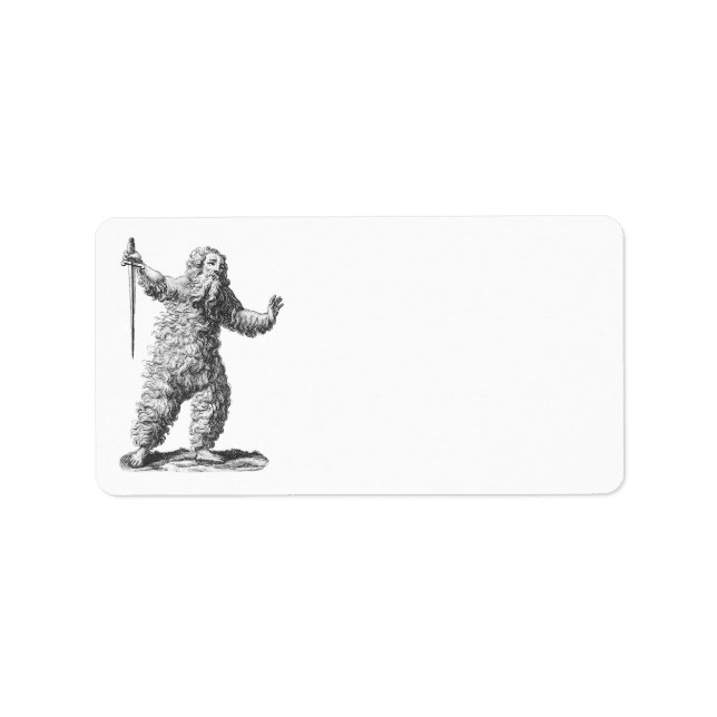 Funny Wild Man on a Rampage - Medieval Legend Label (Front)