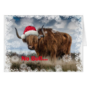 Funny Wild Yak Santa Hat Carte de Noël