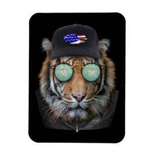 Funny wildlife dressed up Funny Bengal Tiger Magnet