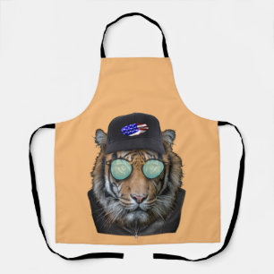 Funny wildlife dressed up Funny Bengal Tiger Wood Apron