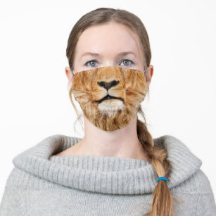 funny wildlife safari animal  lion cloth face mask