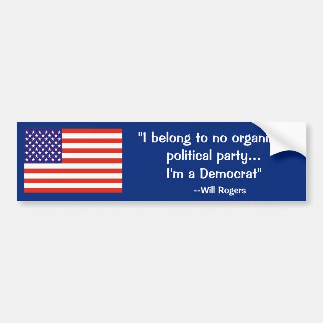 Funny Will Rogers Bumper Sticker (Front)