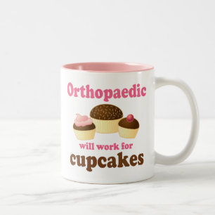 Funny Will Work for Cupcakes Orthopaedic Two-Tone Coffee Mug