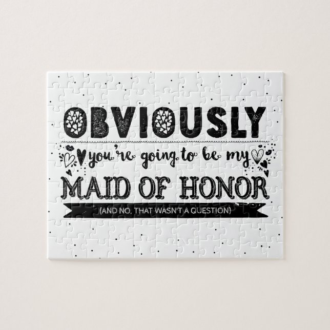 Funny Will You Be My Bridesmaid Proposal Jigsaw Puzzle (Horizontal)