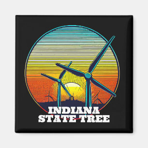 Funny Wind Turbines State Tree Magnet