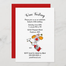 Funny Wine Aficionado Birthday Party Invitations