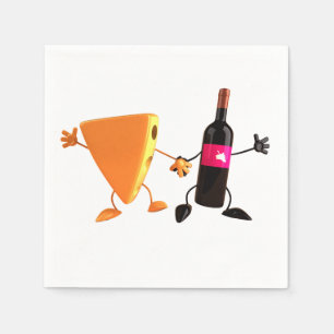 Funny Wine and Cheese Party Napkin