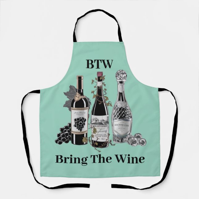 Funny Wine Bottles Apron (Front)