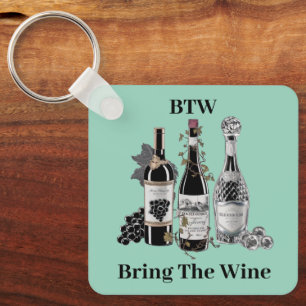 Funny Wine Bottles Keychain