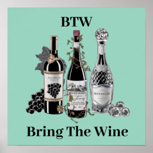 Funny Wine Bottles Poster