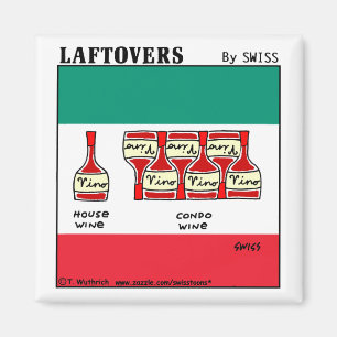 Funny Wine Cartoon Art Italian Vino Bottles Magnet