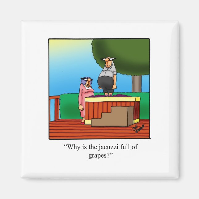 Funny Wine Cartoon Gift! Magnet (Front)